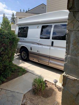 My camper van at home