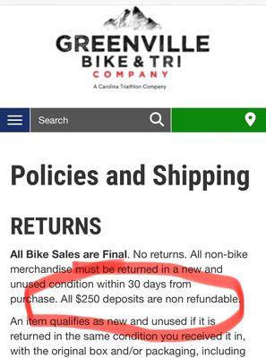 Ridiculous when you want to purchase an in-stock bike and want to ride it.