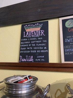 Lavender balsamic, one of our favorite!