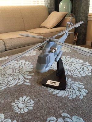 Model with repaired main rotor.