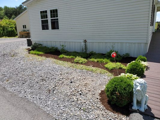 Fresh triple ground organic brown mulch.