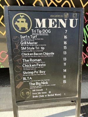 The menu