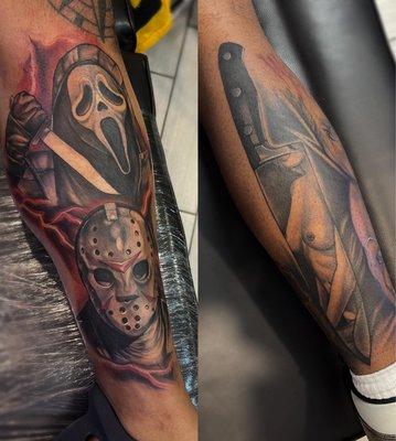 Horror tattoo
Done by: @Lust_tat2