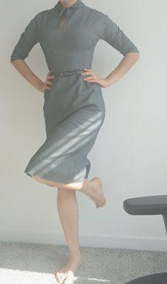 Work dress I bought! (Ignore the small mark, I spilled a bit of water before this photo was taken -- the fabric was in great condition!)