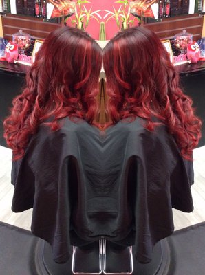 Red balayage