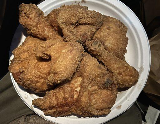 8 pc mixed ckn: chicken ok but skin/breading EXTREMELY greasy!!