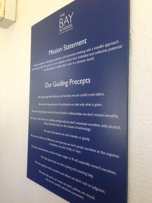 Mission statement at The Bay School of San Francisco.