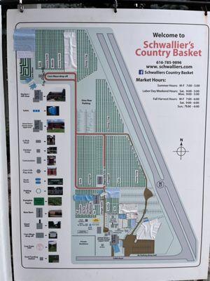 Map of grounds at Schwallier's Country Basket