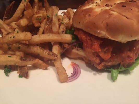 Buffalo chicken sandwich was flipping messing but amazing!!!