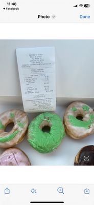 This is what I got on st Patrick's day as donuts , really this gives a bad name to all locations