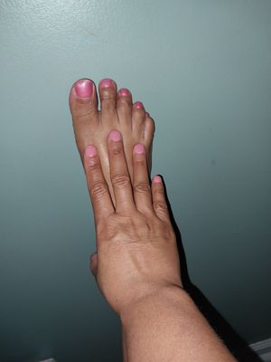 Nail did my nails:Dip on hands  Gel on toes