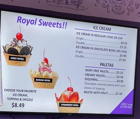 Dessert & Snack Menu