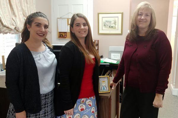 Left to right: Haley (Legal Secretary), Cheryl (Bankruptcy Assistant), and Denise (Estate Assistant)