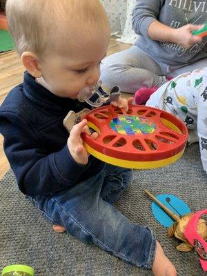 Music Class offers your child a variety of safe and developmentally-appropriate instruments!