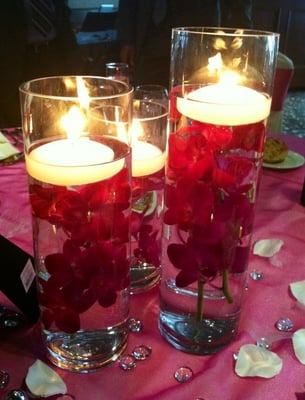 Centerpieces by Lily's of the Valley.