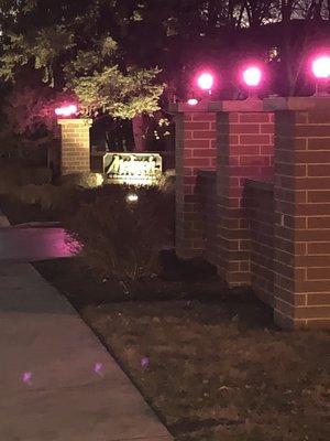 Entrance on Irving park rd ...I love the pink lights