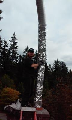 Stainless chimney liner install in Poulsbo