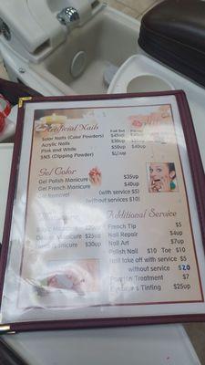 Nail menu