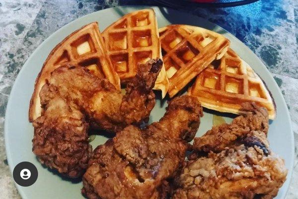 Fried Jerk Chicken n Waffles