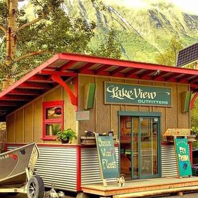 This is our shop front , completely solar powered .. It sits overlooking Kenai lake ..