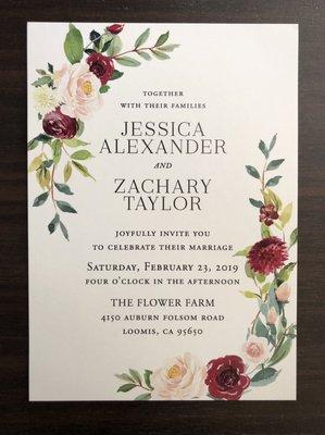 Wedding Invitations on card-stock