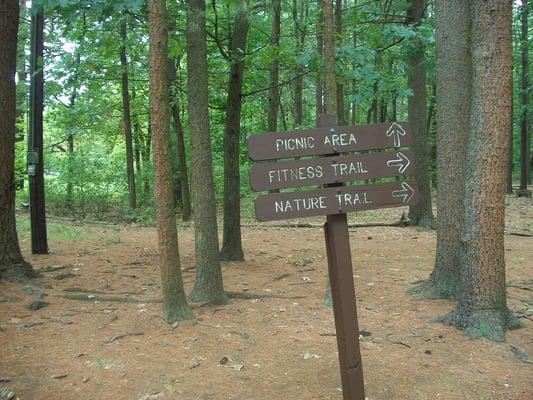 Sign along the path to the sprinkler park, which is a few yards from the parking lot