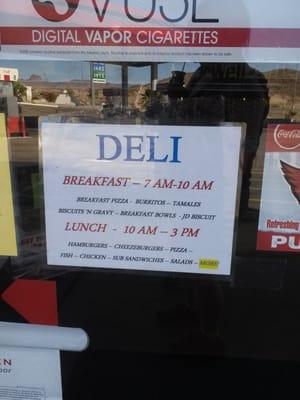 Deli hours