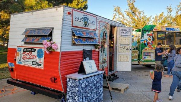 Our Mobile Tat Bar Vintage Travel Trailer for Events