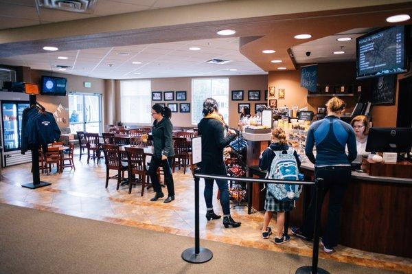 Our parents and students congregate in our very own cafe & bookstore.