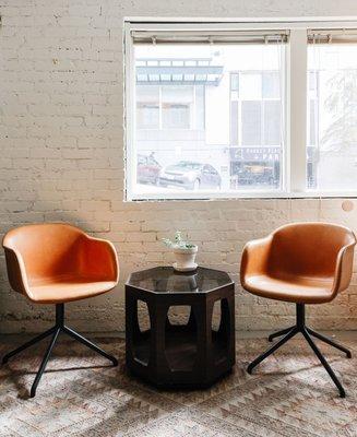 Chairs by a window in the Madrona Conference Room