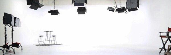 White cyc (cyclorama) for video commercial shoot, fashion shoot and product shoot.