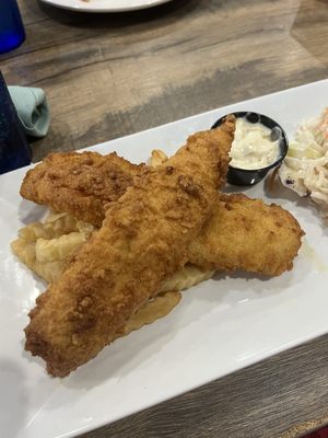 Flounder fish and chips