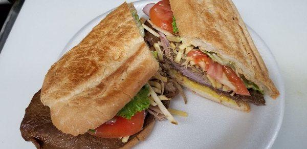 Palomilla steak sandwich