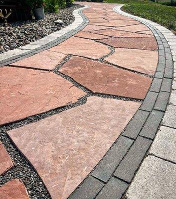 Flagstone walkways and patios.