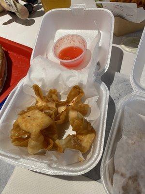 Rangoons w/ sweet and sour sauce