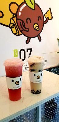 Lychee Pulp and Fancy Milk Tea.