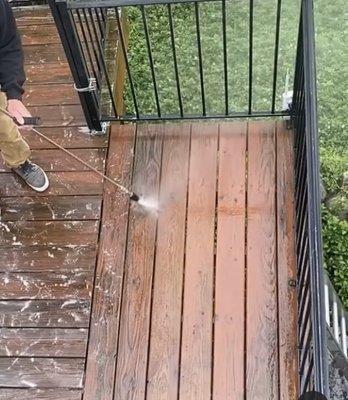 Deck pressure washing