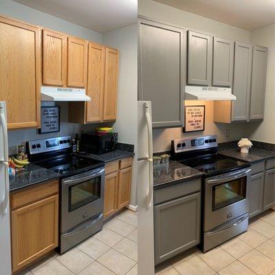 Kitchen cabinets before and after