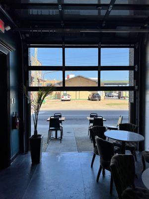 Patio Seating with Garage door