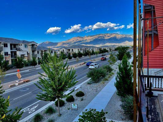 View of the Sandia Mountains from the patio