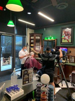 V's Barbershop Promenade featured on local news for implementation of safety measures that set the standard in the industry.