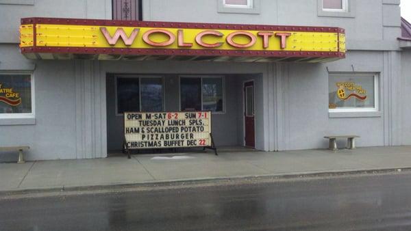 Sign at front tells the day's specials.