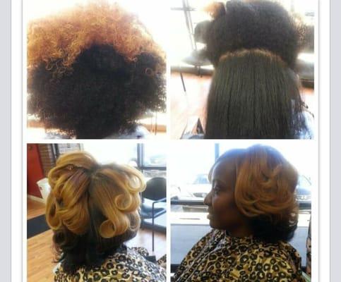 NATURAL HAIR.. shampoo.. blowdry.. curl.. And Styled..