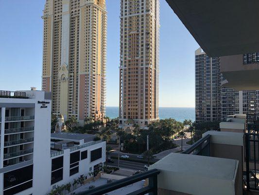 Spaces balconies- view from our unit - public path to the beach is right down there.