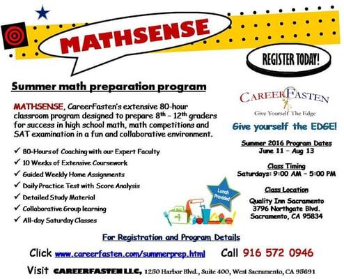 MATHSENSE Summer Math Program