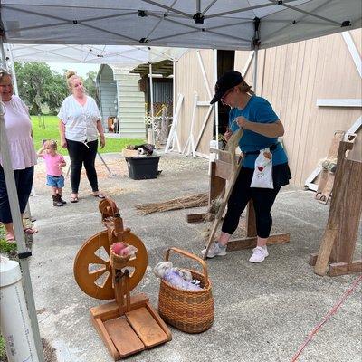 Flax processing demonstration