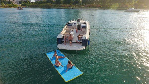 Large inflatable swim mats are available for rental to enhance your fun in the water!