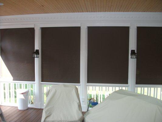 Exterior Solar Shades on Porch