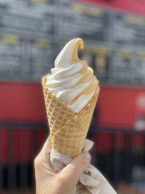 Orange Vanilla Twist in a Waffle Cone