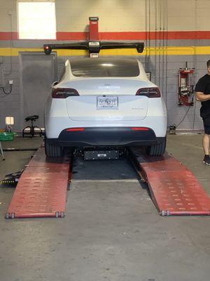 My Model Y on the rack